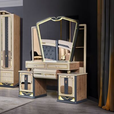 Chambre a Coucher Komplett De Luxe Schlafzimmer Set König Größe Schlafzimmer Heimzimmer Doppel Holzrahmen Modern Luxus Schlafzimmer Möbel Set