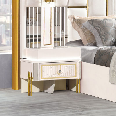 Guter Preis Schlafzimmermöbel-Sets Luxuriöses italienisches Schlafzimmer-Set mit Lederkopfteil