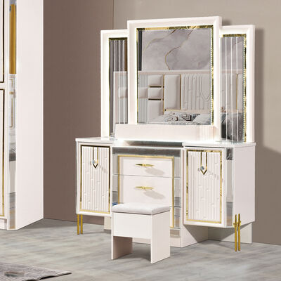 Guter Preis Schlafzimmermöbel-Sets Luxuriöses italienisches Schlafzimmer-Set mit Lederkopfteil