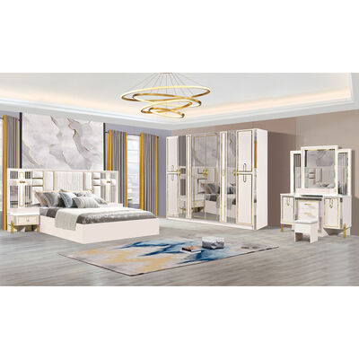 Guter Preis Schlafzimmermöbel-Sets Luxuriöses italienisches Schlafzimmer-Set mit Lederkopfteil