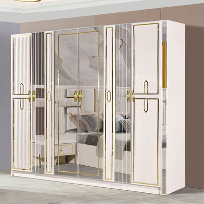 Guter Preis Schlafzimmermöbel-Sets Luxuriöses italienisches Schlafzimmer-Set mit Lederkopfteil