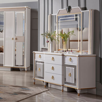 Moderne Samtdeckel Kopfbedeckung Zimmer Holz King Size Sets Bett Möbel Königin Betten Voll Schrank Schlafzimmer Set