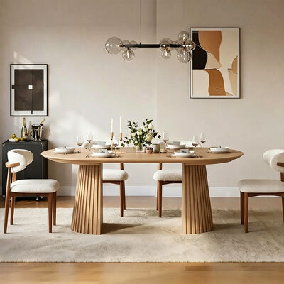 Ensemble De Table Manger Modernes ausdehnbares Esstisch-Set 6 Sitzplätze Esszimmermöbel Holz Klapptisch 4 Stühle