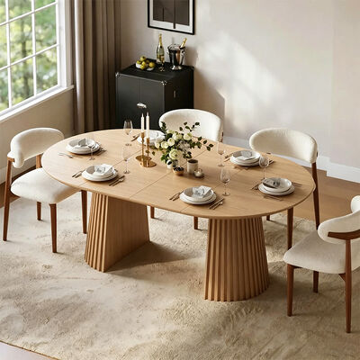 Ensemble De Table Manger Modernes ausdehnbares Esstisch-Set 6 Sitzplätze Esszimmermöbel Holz Klapptisch 4 Stühle