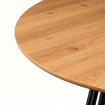 Minimalistischer Stil Rechteck Live Edge Esstisch Metallbasis Esszimmermöbel Holz Modernes Esstisch Set 6 Sitzplätze
