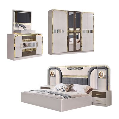 New Design Complete Turkish Bedroom Sets Luxury king Size Bed Room 5 Pieces Double Wooden Frame Modern Bedroom Furniture Set