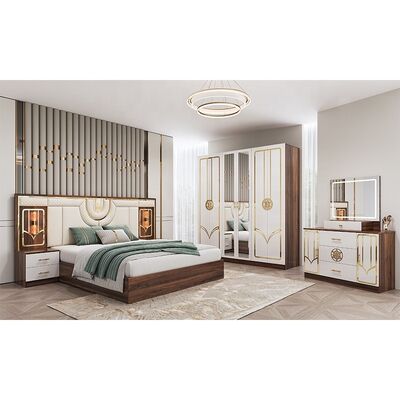 China Großhandel Billiges türkisches Schlafzimmermöbel-Set Holzrahmen Luxus-Königgröße-Bett Doppel-Full-Moderne Luxus-Schlafzimmer-Sets