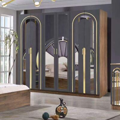 Schlafzimmer in türkischem Stil Luxus-Königgröße Schlafzimmer Zuhause Meisterzimmer Holzrahmen zeitgenössischer Komplett moderner Schlafzimmermöbel Set