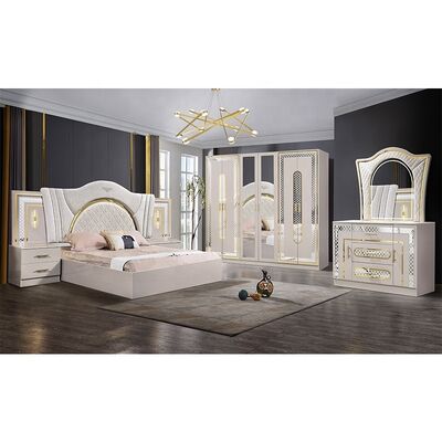 Schlafzimmer-Komplettset Doppelbett Schlafzimmer-Sets Kingsize-Bett Zimmer-Suite Holzrahmen Modern Luxus Schlafzimmer Möbel Set