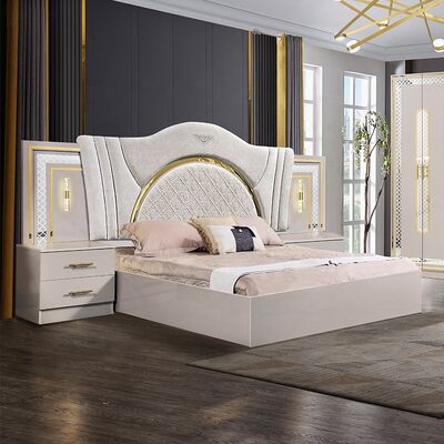 Schlafzimmer-Komplettset Doppelbett Schlafzimmer-Sets Kingsize-Bett Zimmer-Suite Holzrahmen Modern Luxus Schlafzimmer Möbel Set