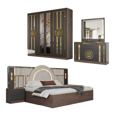 Billig Großhandel Moderne Schlafzimmermöbel Set Komplett King Size Schlafzimmer Suite Holzrahmen Haus Luxus türkische Schlafzimmer Sets