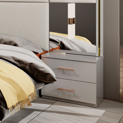 Großhandel Modern Design Doppelleder König Schlaf Kleiderschrank Kommode Full Set Home Holz Königin Größe Luxus Möbel Schlafzimmer Sets