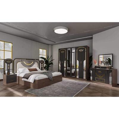 Großhandel Türkische Moderne Schlafzimmermöbel Set Komplett 5 Teile King Size Bett Zimmer Holzrahmen Möbel Schlafzimmer Sets