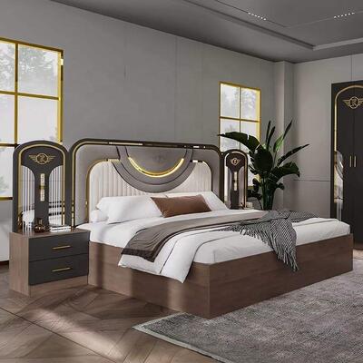 Großhandel Türkische Moderne Schlafzimmermöbel Set Komplett 5 Teile King Size Bett Zimmer Holzrahmen Möbel Schlafzimmer Sets