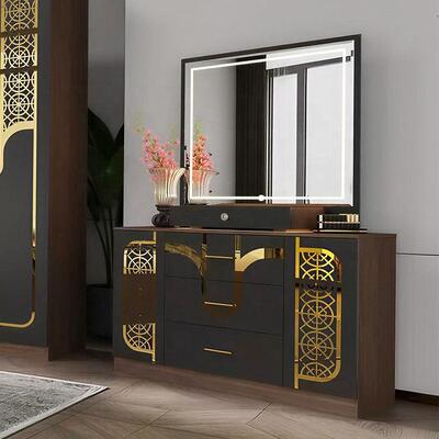 Großhandel Türkische Moderne Schlafzimmermöbel Set Komplett 5 Teile King Size Bett Zimmer Holzrahmen Möbel Schlafzimmer Sets