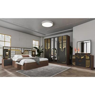 Großhandel Türkische Moderne Schlafzimmermöbel Set Komplett 5 Teile King Size Bett Zimmer Holzrahmen Möbel Schlafzimmer Sets