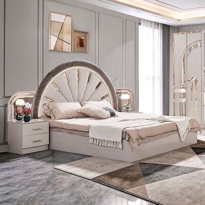 Turkish Modern Complete Bedroom Furniture Set Luxury king Size Bed 5 Pcs Wooden Frame Cheap Full Small Bedroom Furniture Set