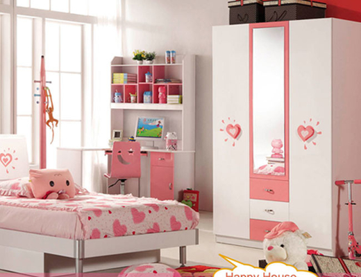 Cabrini-Kinderschlafzimmer-Satz-rosa Kinderschlafzimmer-Möbel 836