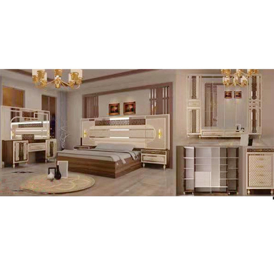 König Size Mirrored Bedroom stellt Möbel 5pcs ODM-Soem ein