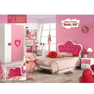 Cabrini-Mädchen-Schlafzimmer-Möbel mit Schreibtisch-Rosa-Prinzessin Bed 1280*2050mm