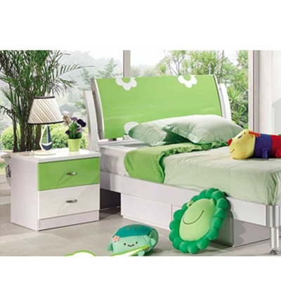 Soem-PU-Kinderschlafzimmer-Satz-weißer grüner Möbel-Satz Cabrini